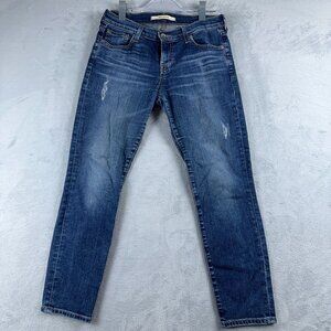 Big Star Maddie Skinny Jeans Distressed Stretch Low Rise Dark Wash Womens SZ 28